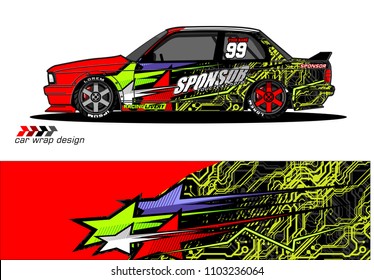car livery Graphic vector. abstract racing shape design for vehicle vinyl wrap background 