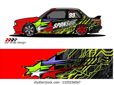 car livery Graphic vector. abstract racing shape design for vehicle vinyl wrap background 