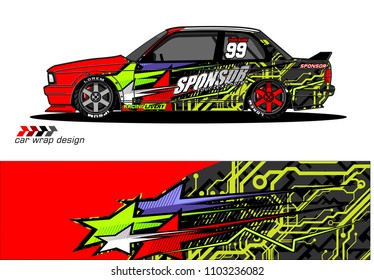 car livery Graphic vector. abstract racing shape design for vehicle vinyl wrap background 