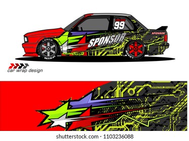 car livery Graphic vector. abstract racing shape design for vehicle vinyl wrap background 