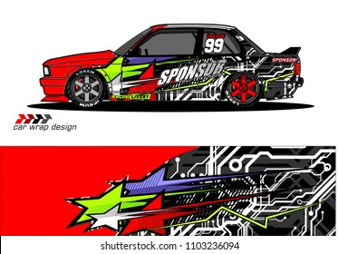 car livery Graphic vector. abstract racing shape design for vehicle vinyl wrap background 