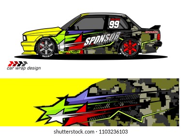 car livery Graphic vector. abstract racing shape design for vehicle vinyl wrap background 