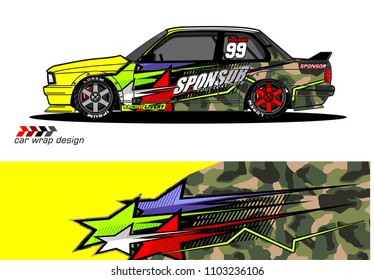car livery Graphic vector. abstract racing shape design for vehicle vinyl wrap background 