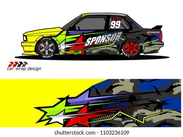 car livery Graphic vector. abstract racing shape design for vehicle vinyl wrap background 