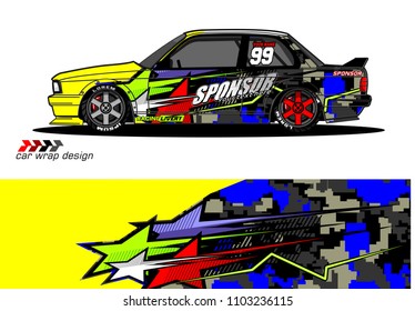 car livery Graphic vector. abstract racing shape design for vehicle vinyl wrap background 