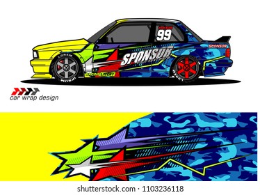 car livery Graphic vector. abstract racing shape design for vehicle vinyl wrap background 