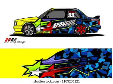 car livery Graphic vector. abstract racing shape design for vehicle vinyl wrap background 