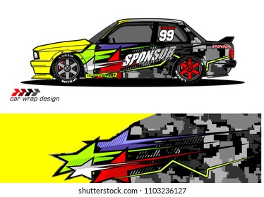 car livery Graphic vector. abstract racing shape design for vehicle vinyl wrap background 