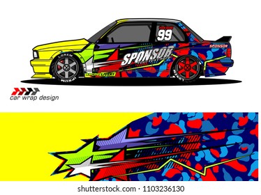 car livery Graphic vector. abstract racing shape design for vehicle vinyl wrap background 