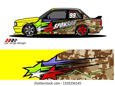 car livery Graphic vector. abstract racing shape design for vehicle vinyl wrap background 