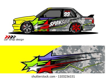 car livery Graphic vector. abstract racing shape design for vehicle vinyl wrap background 