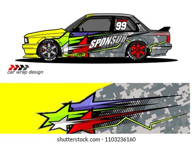 car livery Graphic vector. abstract racing shape design for vehicle vinyl wrap background 