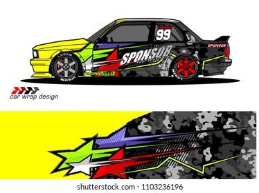 car livery Graphic vector. abstract racing shape design for vehicle vinyl wrap background 
