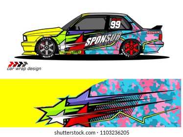 car livery Graphic vector. abstract racing shape design for vehicle vinyl wrap background 