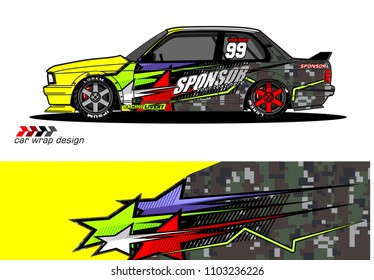 car livery Graphic vector. abstract racing shape design for vehicle vinyl wrap background 