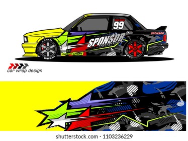 car livery Graphic vector. abstract racing shape design for vehicle vinyl wrap background 