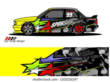 car livery Graphic vector. abstract racing shape design for vehicle vinyl wrap background 