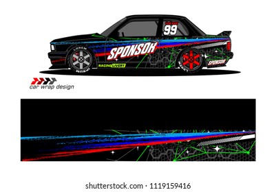 car livery Graphic vector. abstract racing shape design for vehicle vinyl wrap background 