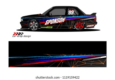car livery Graphic vector. abstract racing shape design for vehicle vinyl wrap background 