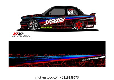 car livery Graphic vector. abstract racing shape design for vehicle vinyl wrap background 