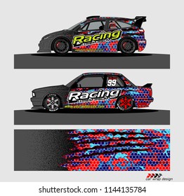 car livery Graphic vector. abstract racing shape design for vehicle vinyl wrap background 