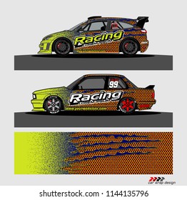 car livery Graphic vector. abstract racing shape design for vehicle vinyl wrap background 