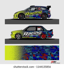 car livery Graphic vector. abstract racing shape design for vehicle vinyl wrap background 