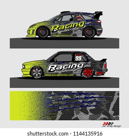 car livery Graphic vector. abstract racing shape design for vehicle vinyl wrap background 