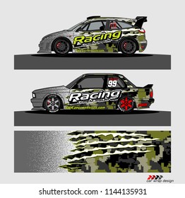 car livery Graphic vector. abstract racing shape design for vehicle vinyl wrap background 