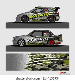car livery Graphic vector. abstract racing shape design for vehicle vinyl wrap background 