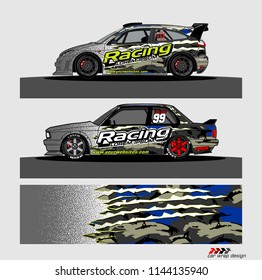 car livery Graphic vector. abstract racing shape design for vehicle vinyl wrap background 