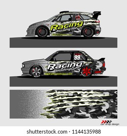 car livery Graphic vector. abstract racing shape design for vehicle vinyl wrap background 