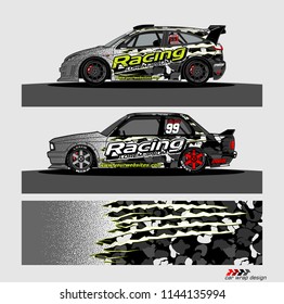 car livery Graphic vector. abstract racing shape design for vehicle vinyl wrap background 