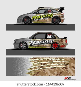 car livery Graphic vector. abstract racing shape design for vehicle vinyl wrap background 