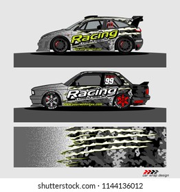 car livery Graphic vector. abstract racing shape design for vehicle vinyl wrap background 