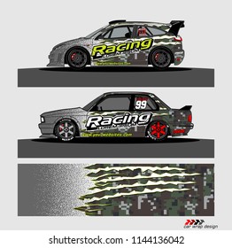 car livery Graphic vector. abstract racing shape design for vehicle vinyl wrap background 