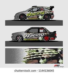 car livery Graphic vector. abstract racing shape design for vehicle vinyl wrap background 