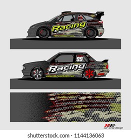 car livery Graphic vector. abstract racing shape design for vehicle vinyl wrap background 