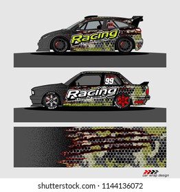 car livery Graphic vector. abstract racing shape design for vehicle vinyl wrap background 