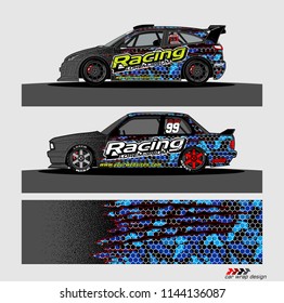 car livery Graphic vector. abstract racing shape design for vehicle vinyl wrap background 