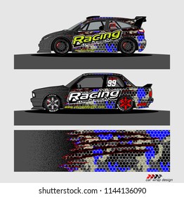 car livery Graphic vector. abstract racing shape design for vehicle vinyl wrap background 
