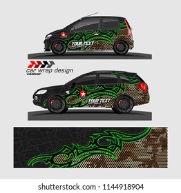 car livery Graphic vector. abstract Tribal with camouflage background for vehicle vinyl wrap