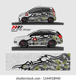 car livery Graphic vector. abstract Tribal with camouflage background for vehicle vinyl wrap
