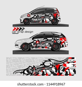 car livery Graphic vector. abstract Tribal with camouflage background for vehicle vinyl wrap