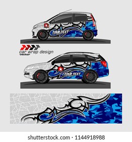 car livery Graphic vector. abstract Tribal with camouflage background for vehicle vinyl wrap