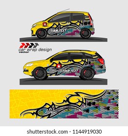 car livery Graphic vector. abstract Tribal with camouflage background for vehicle vinyl wrap