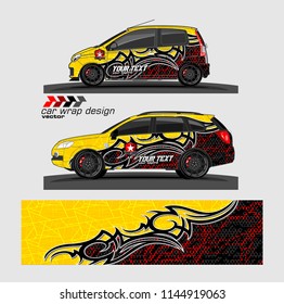 car livery Graphic vector. abstract Tribal with camouflage background for vehicle vinyl wrap