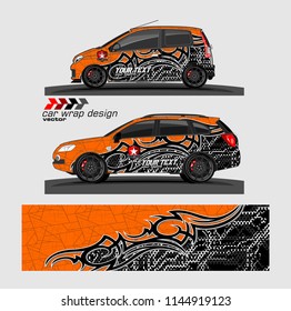 car livery Graphic vector. abstract Tribal with camouflage background for vehicle vinyl wrap