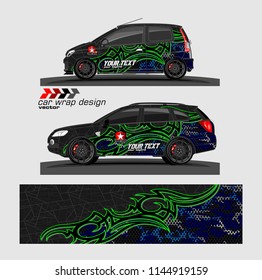 car livery Graphic vector. abstract Tribal with camouflage background for vehicle vinyl wrap