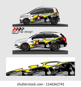 car livery Graphic vector. abstract racing shape design for vehicle vinyl wrap background 
